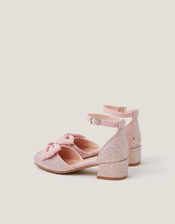 Bow Glitter Chunky Heels, Pink (PINK), large