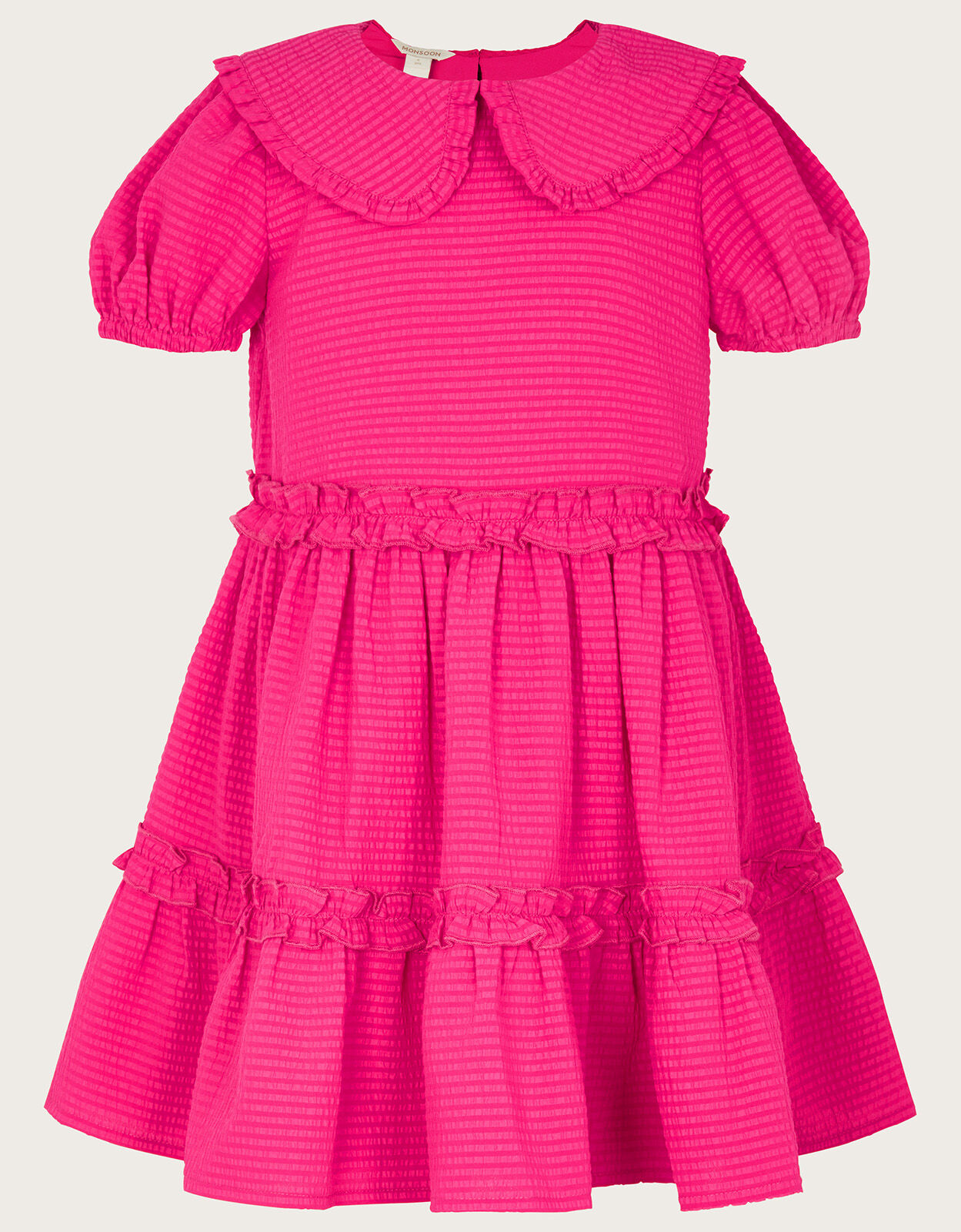 Collar Ruffle Detail Dress Pink