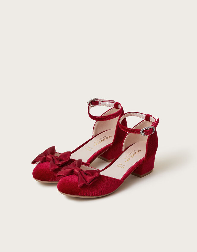 Kali Velvet Two-Part Heels, Red (RED), large
