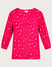 Dani Print Top with LENZING™ ECOVERO™ , Red (RED), large