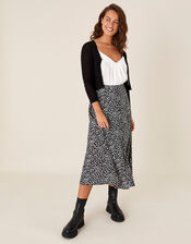 Button Shrug in Linen Blend, Black (BLACK), large