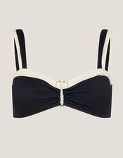 Sabrina Two Tone Bikini Top, Black (BLACK), large