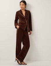Mila Straight Velvet Trousers, Copper (COPPER), large