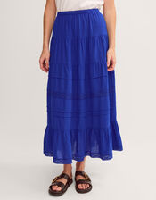 Maria Tiered Maxi Skirt, Blue (COBALT), large
