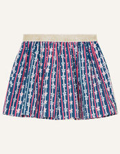 Sequin Unicorn Star Print Skirt, Blue (NAVY), large