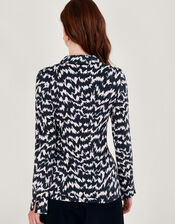 Gabi Geometric Print Shirt , Grey (DARK GREY), large
