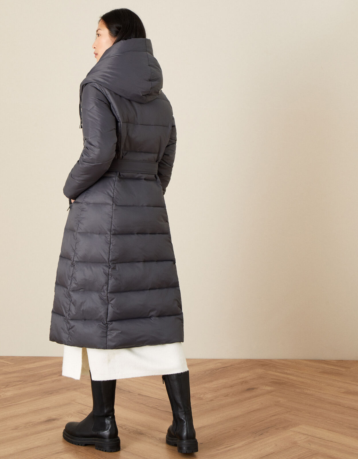 Lauren Padded Maxi Coat Grey | Women's 
