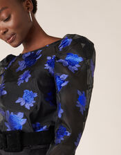 Ophelia Floral Organza Blouse, Blue (BLUE), large