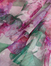 Hydrangea Scuba Ruffle Dress, Pink (PINK), large