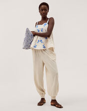 Reese Linen Blend Harem Trousers, Natural (NATURAL), large