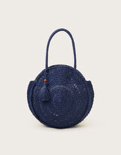 Round Raffia Bag, , large