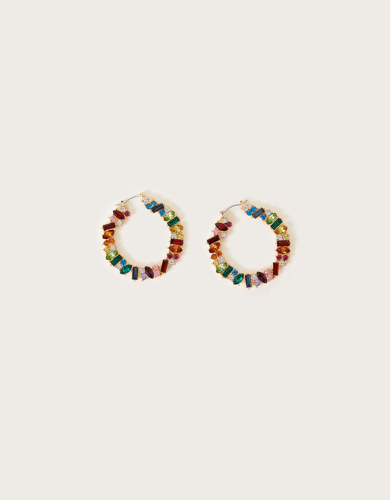 Multi gem hoop earrings online