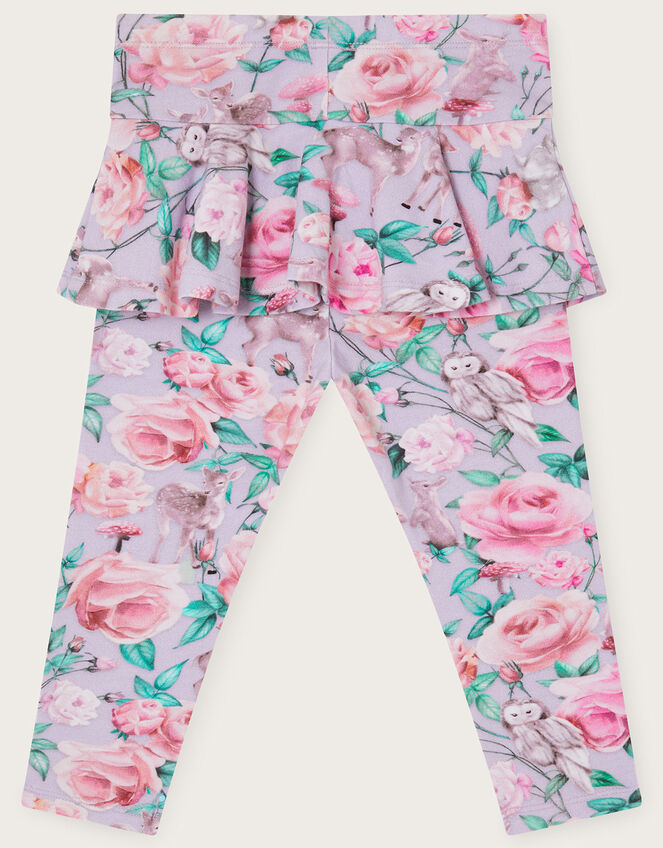 Baby Woodland Roses Skirted Leggings, Purple (LILAC), large