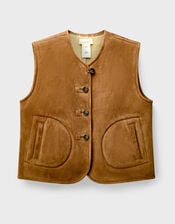 East Zohra Reversible Suede Vest, Tan (TAN), large