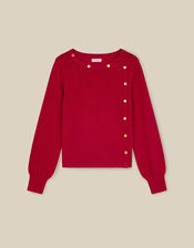 Beryl Button Jumper, Red (RED), large