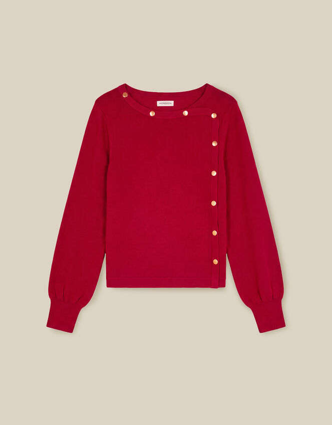 Beryl Button Jumper, Red (RED), large