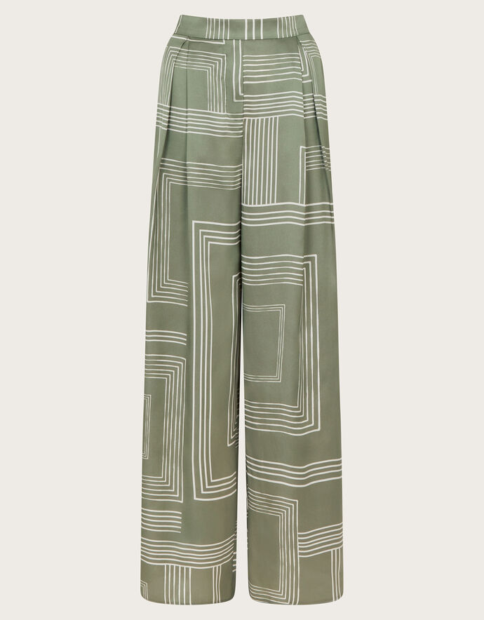 Wide Ankle Modal Trousers Green