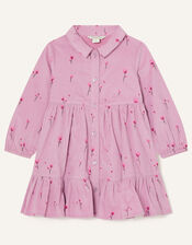 Baby Floral Cord Shirt Dress, Purple (LILAC), large