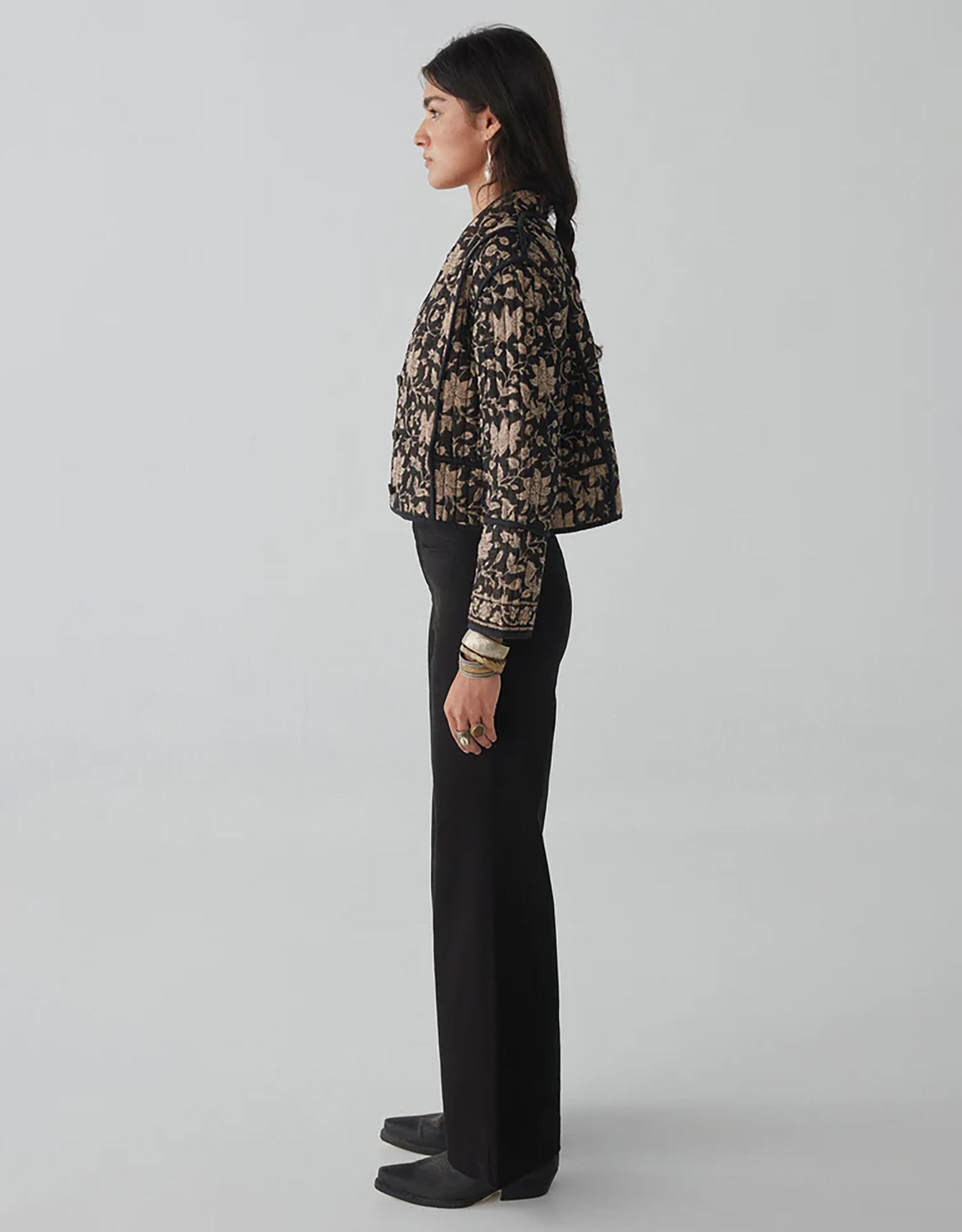 ジャケット・アウター MAISON HOTEL Maison Hotel Leaf Print Jacket Black