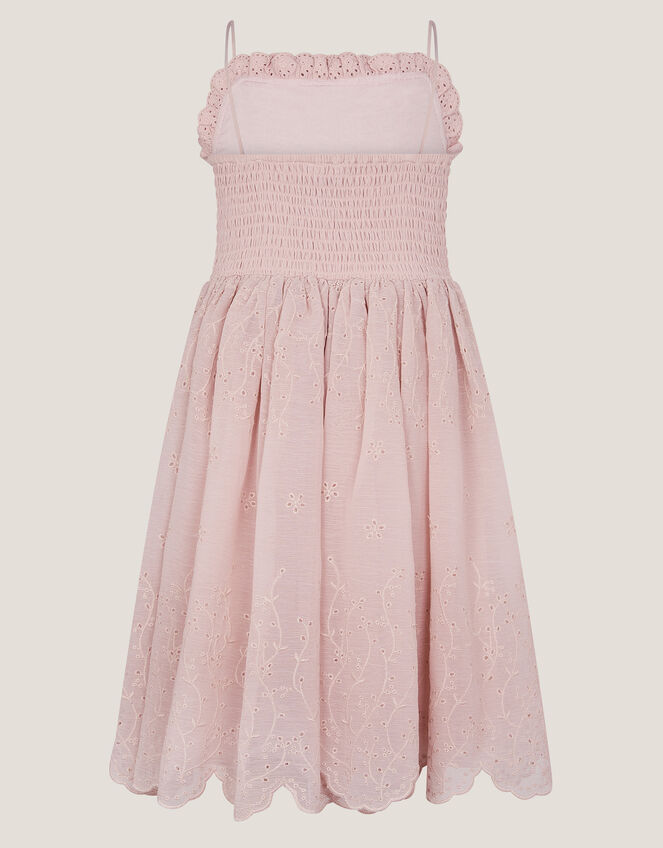 Clementine Strappy Broderie Dress, Pink (PINK), large