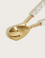 Large Mottled Serving Fork and Spoon, , large