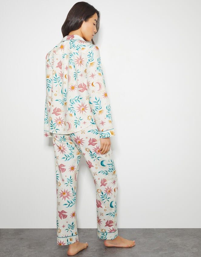 Celeste Celestial Print Pyjama Set, Cream (CREAM), large