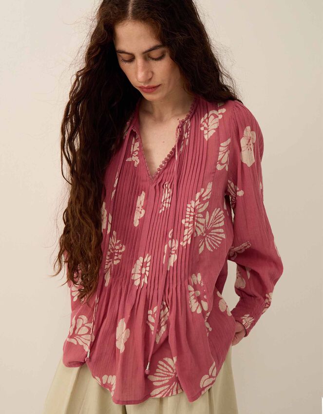 East Kris Hand Batik Blouse, Pink (PINK), large