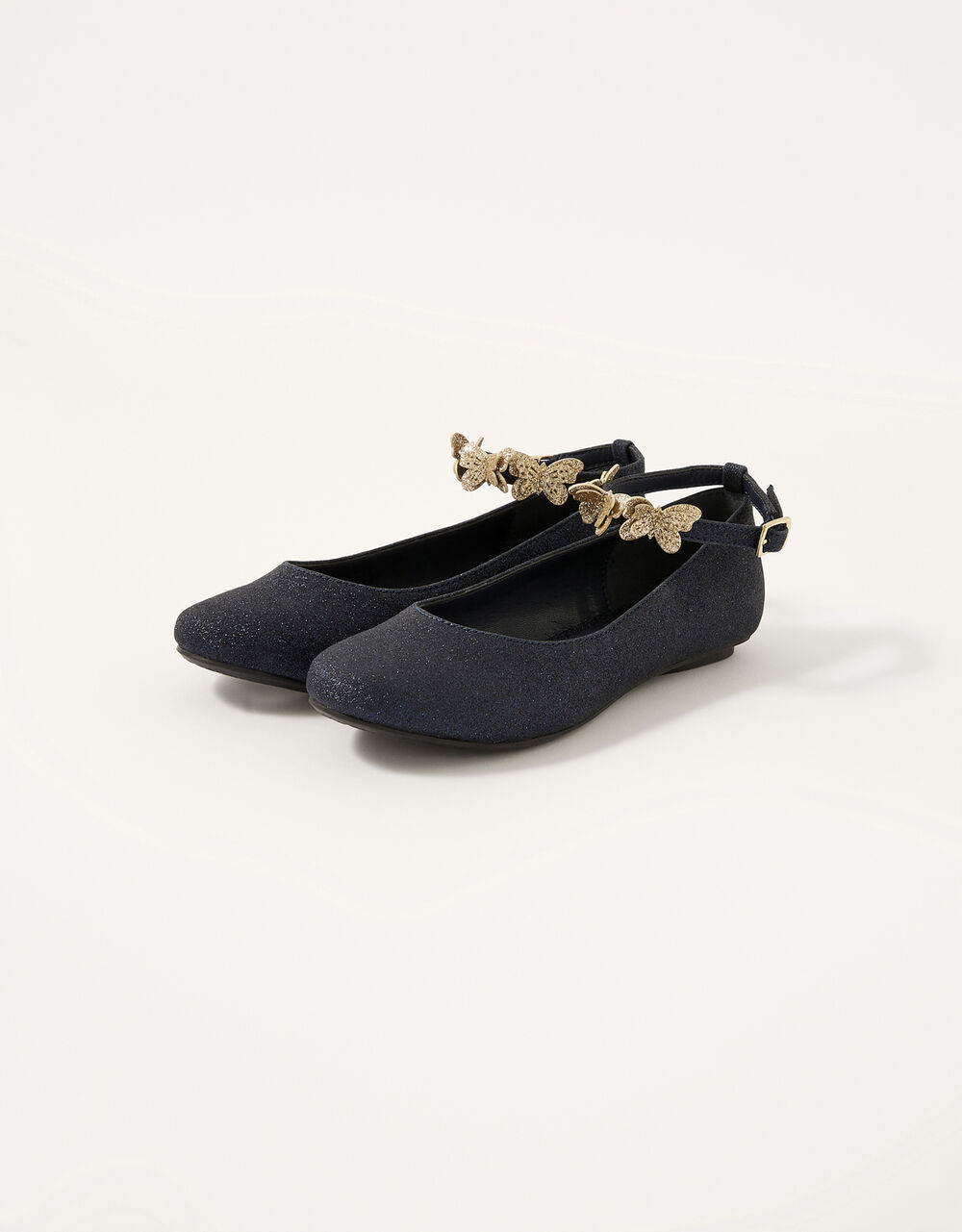 Children Children's Shoes & Sandals | Leorah Glitter Butterfly Ballerina Flats Blue - FI58707