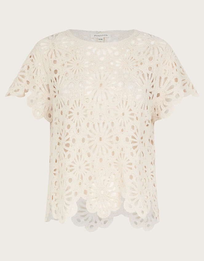 Riri Crochet Top, Natural (ECRU), large