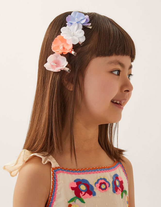 4-Pack Fun Flower Hair Clips, , large