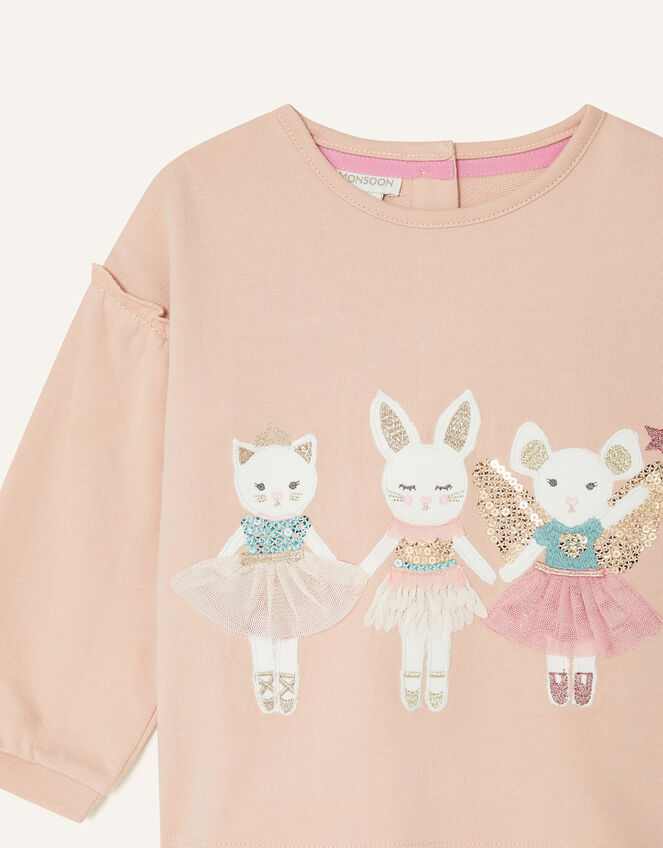 Baby Animal Motif Jersey Set, Pink (PINK), large