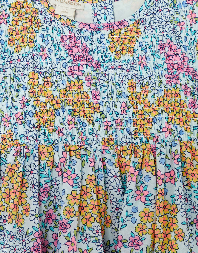 Baby Patchy Floral Top and Shorts Set, Blue (BLUE), large