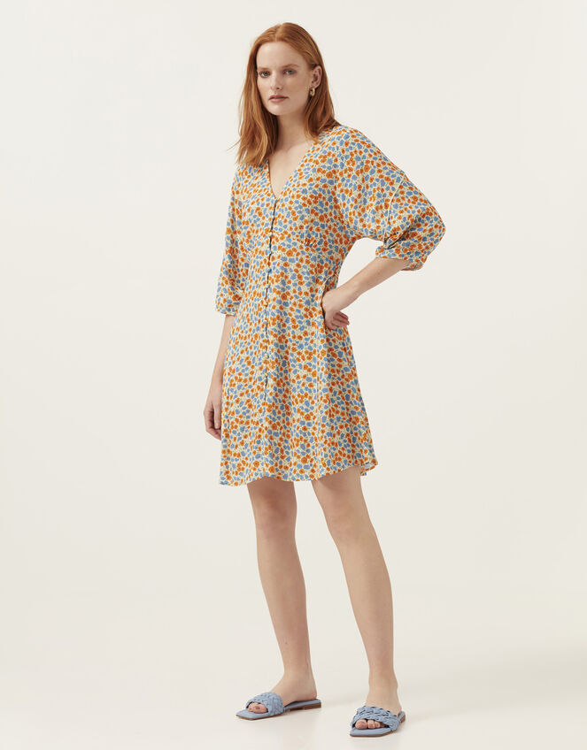 Mirla Beane Mini Bloom Floral Short Dress, Orange (ORANGE), large