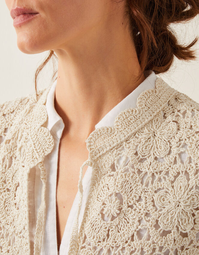 Ren Crochet Waistcoat, Ivory (IVORY), large