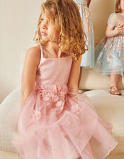 Blossom Glitter Tulle Dress, Pink (PINK), large