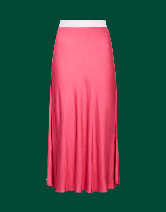 Mirla Beane Silk Effect Bias Cut Skirt, Pink (PINK), large