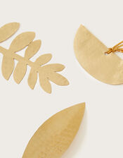 Metal Leaf Hanging Decoration Set of Three, , large
