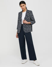 Poppy Floral Print Blazer, Blue (NAVY), large