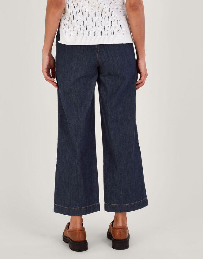 Harper Crop Wide Leg PullOn Jeans Regular Length Blue Trousers