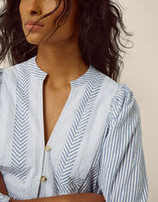 Callie Stripe Blouse, Blue (BLUE), large