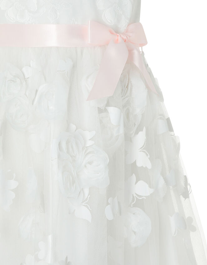 Leilani Floral Butterfly Hanky Hem Dress, Ivory (IVORY), large