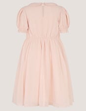 Romee Puff Sleeve Embroidered Party Dress, Pink (PALE PINK), large