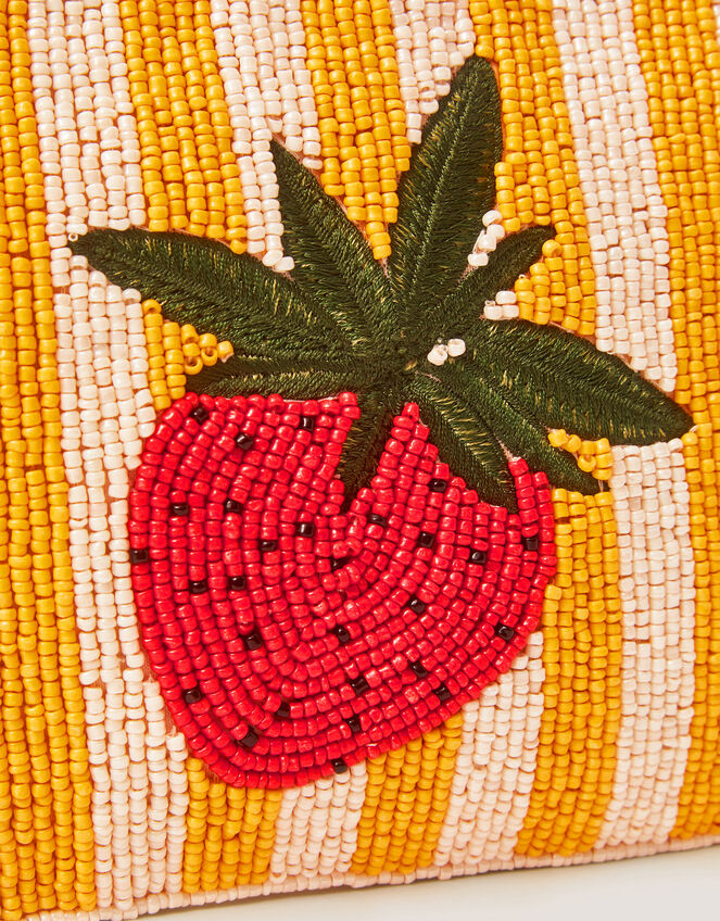 Strawberry Beaded Pouch, , large