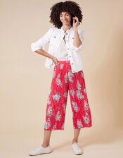 Floral Pleated Trousers, Red (RED), large