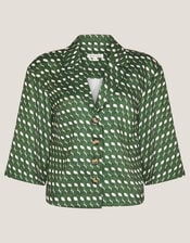 Maren Geometric Print Shirt, Green (GREEN), large