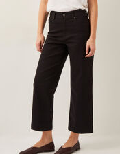 Hallie Regular Crop Wide Leg Jeans, Black (BLACK), large