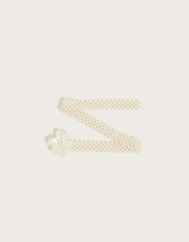 Flower and Pearl Stretch Belt, , large