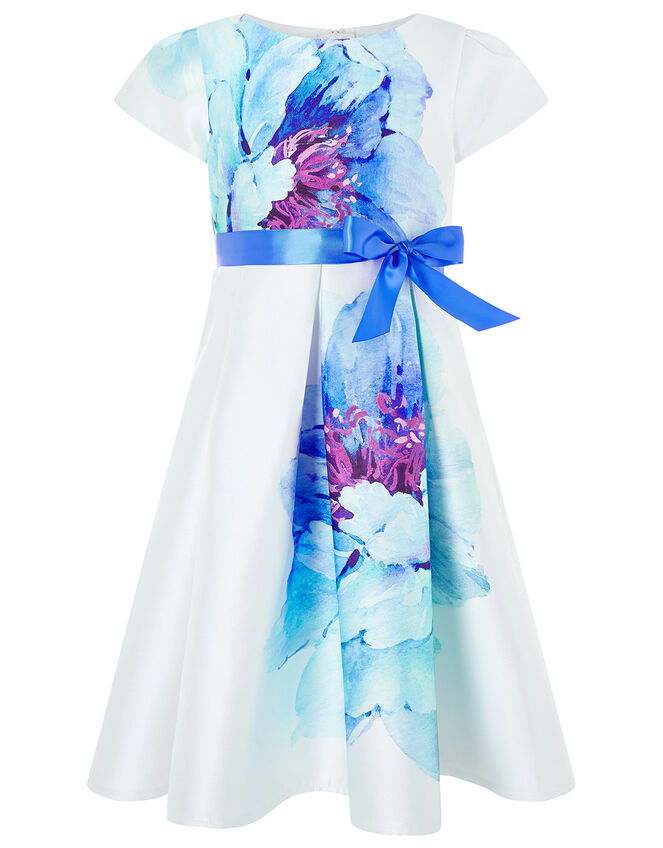 Peony Bloom Print Dress, Ivory (IVORY), large