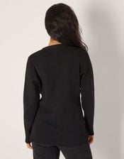 Coleen Plain Cardigan, Black (BLACK), large