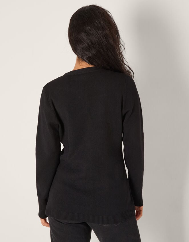 Coleen Plain Cardigan, Black (BLACK), large